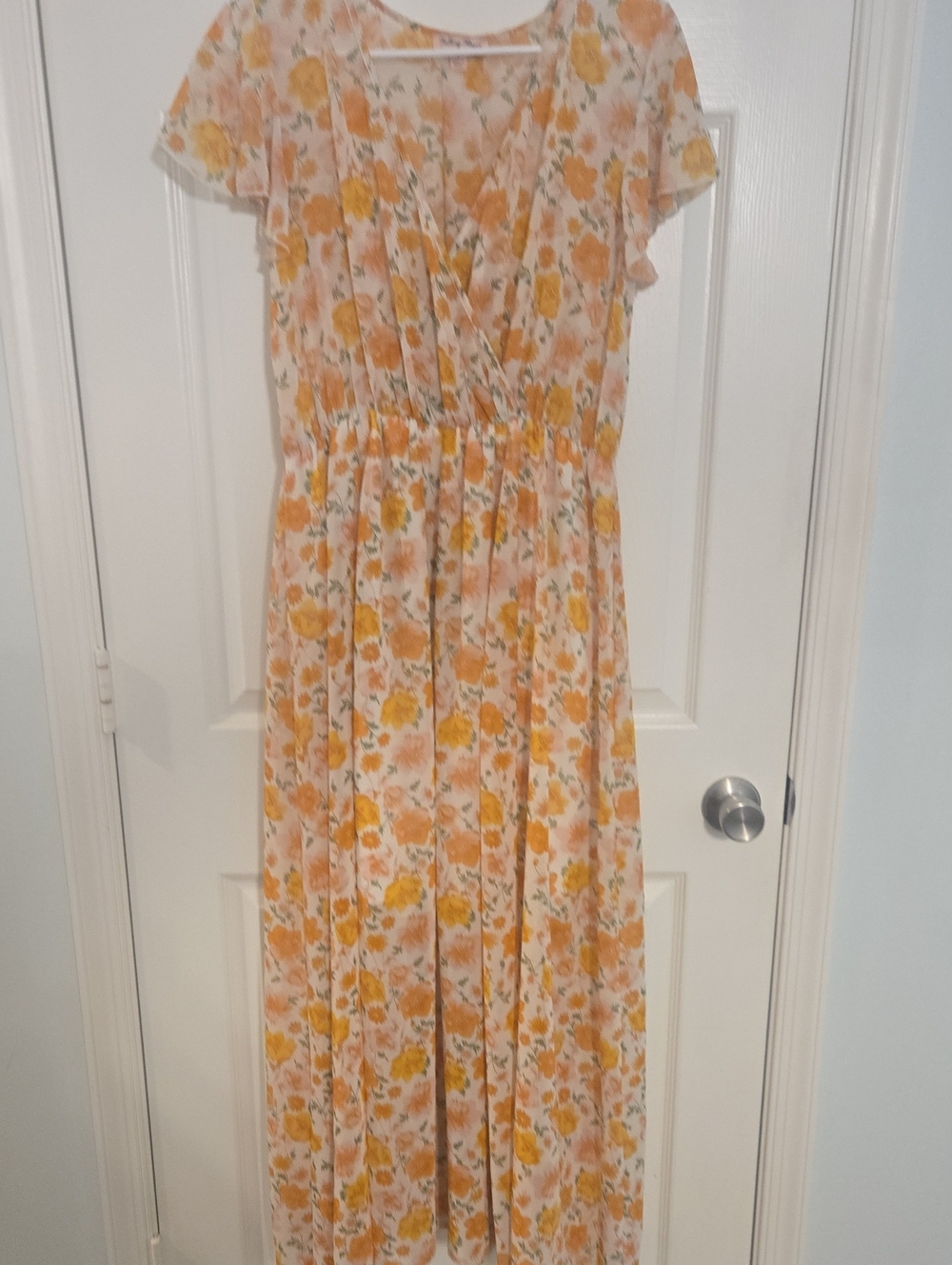 Floral Maxi Dress in Yellow & Cream